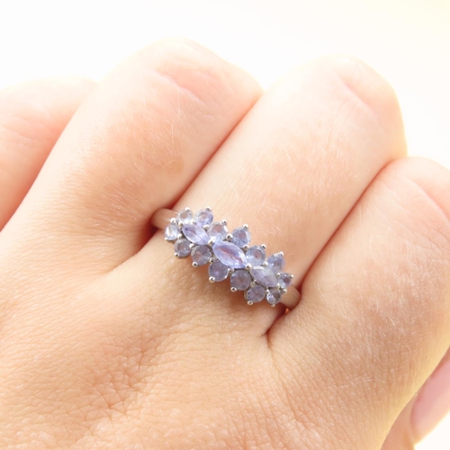 583 - Pale Amethyst Cluster Ring Mounted on 9 Carat White Gold Band Size T