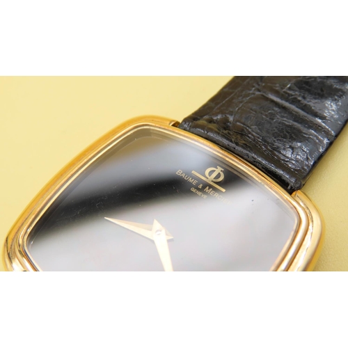 594 - Baume and Mercier Geneva Gentleman's Watch 18 Carat Yellow Gold Case