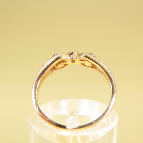 604 - Three Stone Diamond Ring Mounted on 18 Carat Yellow Gold Band Size L