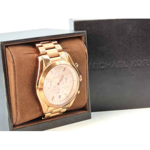 619 - Rose Gold Michael Kors Watch Original Presentation Box Present Rarely Worn