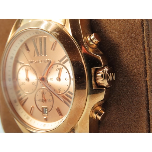 619 - Rose Gold Michael Kors Watch Original Presentation Box Present Rarely Worn