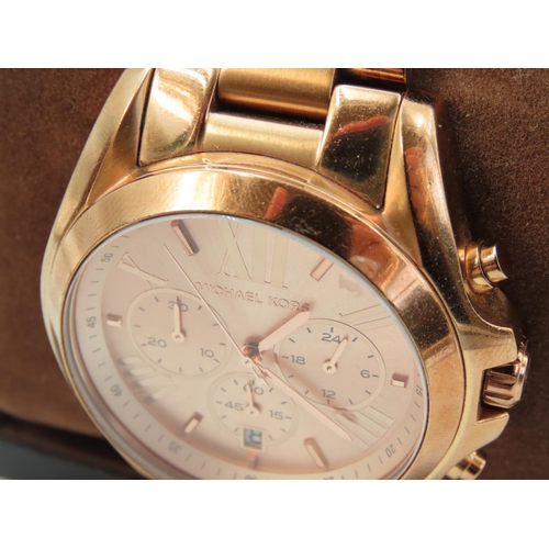 619 - Rose Gold Michael Kors Watch Original Presentation Box Present Rarely Worn