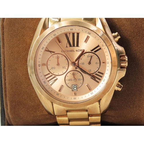 619 - Rose Gold Michael Kors Watch Original Presentation Box Present Rarely Worn