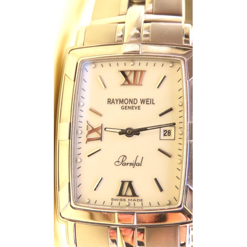 621 - Raymond Weil Parsifal Silver Tone Ladies Wristwatch Date Aperture  As New Unworn