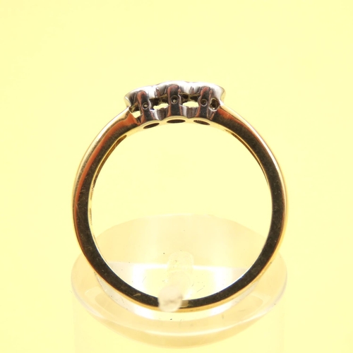 641 - Three Stone Bezel Set Diamond Ring Mounted on 18 Carat Yellow Gold Band Size O and a Half As New Unw... 