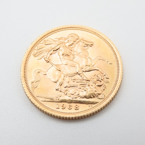 661 - Queen Elizabeth II 1968 Full Gold Sovereign