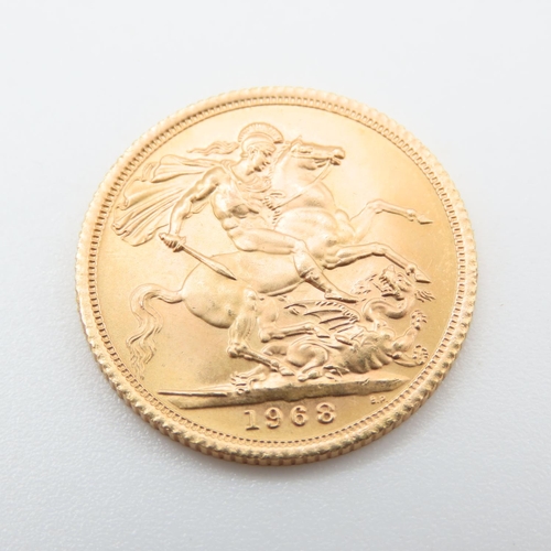 662 - Queen Elizabeth II 1968 Full Gold Sovereign