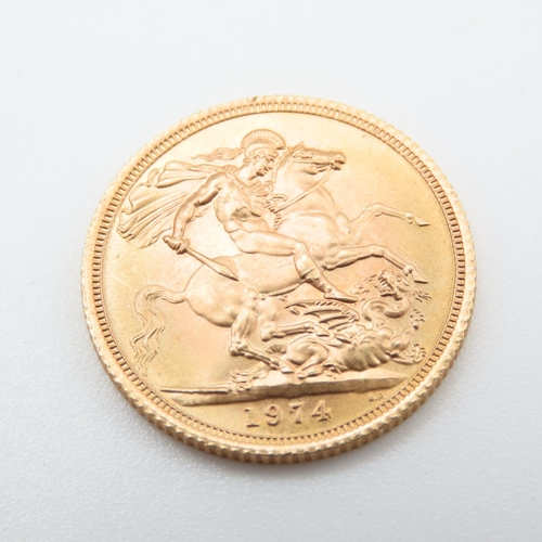 663 - Queen Elizabeth Decimal Head 1974 Full Gold Sovereign