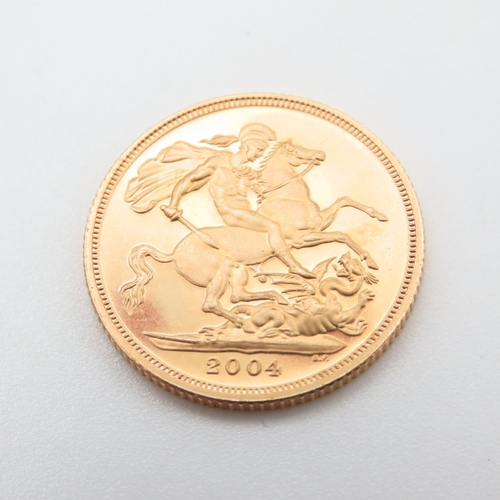 664 - Queen Elizabeth Fourth Head 2004 Full Gold Sovereign