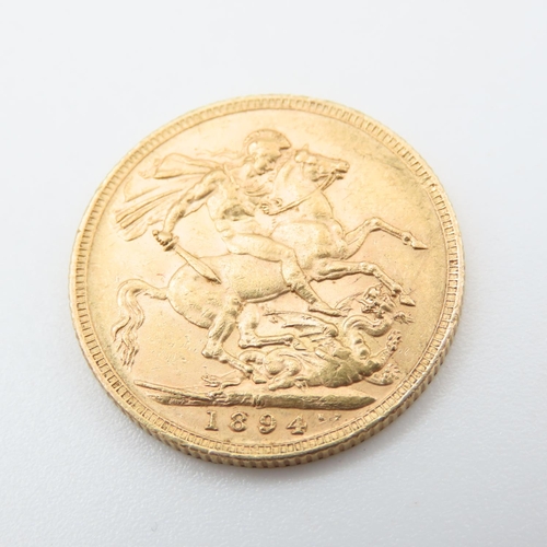 669 - Queen Victoria 1894 Full Gold Sovereign