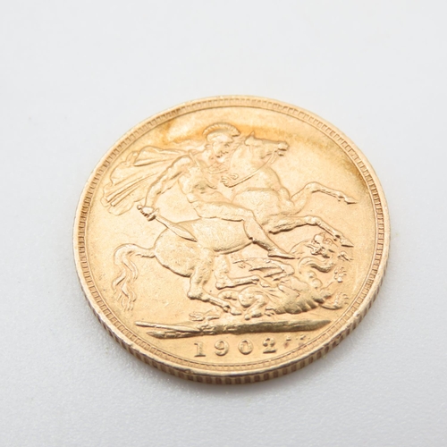 677 - King Edward VII 1902 Full Gold Sovereign