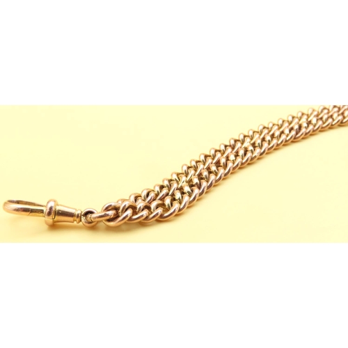 68 - 9 Carat Rose Gold Twin Curb Link Bracelet 21cm Long 37.7 Grams