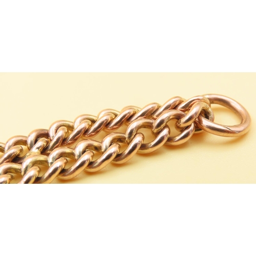 68 - 9 Carat Rose Gold Twin Curb Link Bracelet 21cm Long 37.7 Grams