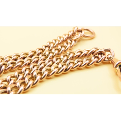 68 - 9 Carat Rose Gold Twin Curb Link Bracelet 21cm Long 37.7 Grams