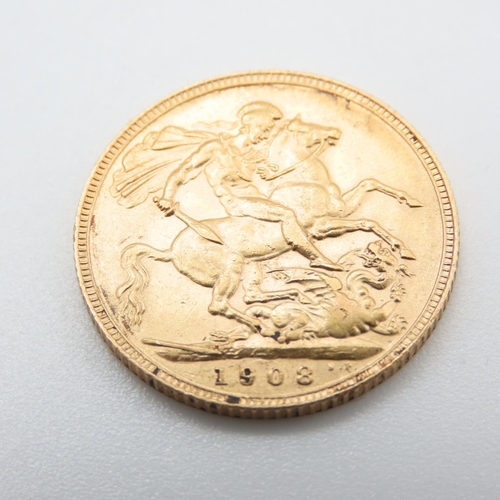 683 - King Edward VII 1908 Full Gold Sovereign