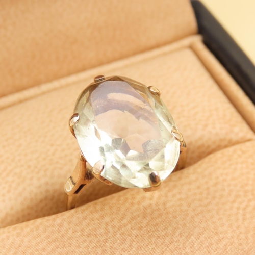 78 - Pale Citrine Statement Ring Mounted on  9 Carat Yellow Gold Band Size K