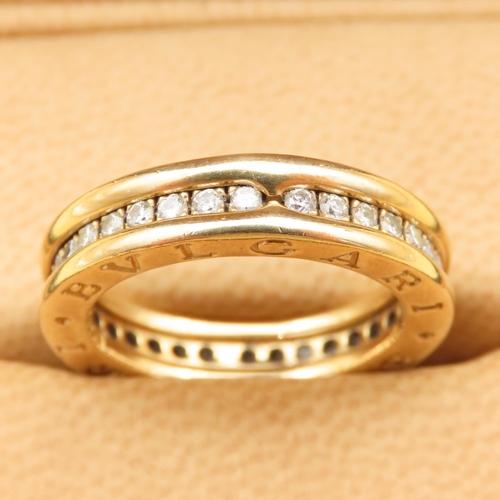 8 - BVLGARI Diamond Eternity Ring Mounted in 18 Carat Yellow Gold Band Ring Size M