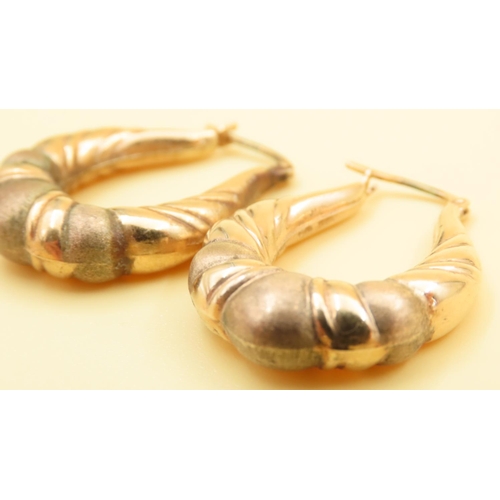 81 - Pair of 9 Carat Yellow Gold Twist Form Earrings Each 3cm Drop