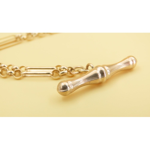 86 - 9 Carat Yellow Gold T- Bar Necklace 46cm Long