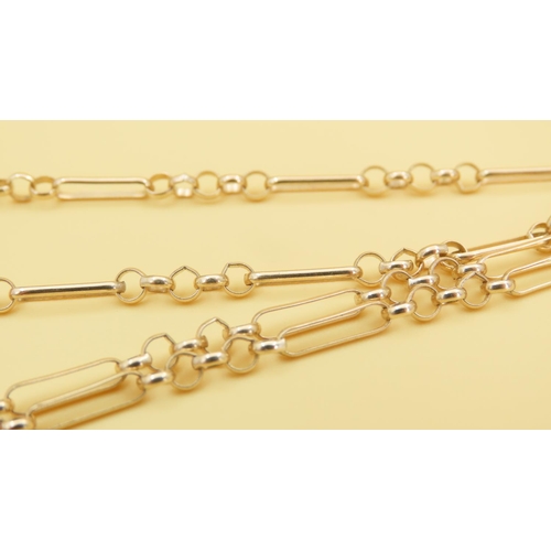 86 - 9 Carat Yellow Gold T- Bar Necklace 46cm Long