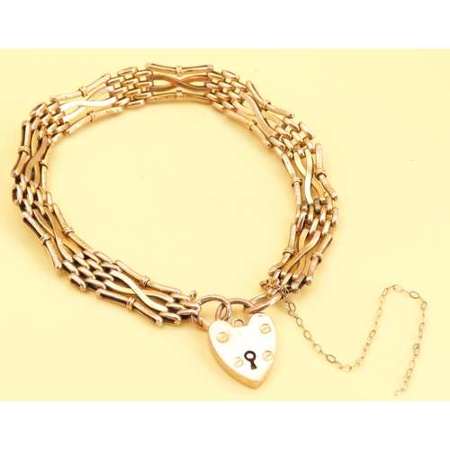 87 - 9 Carat Yellow Gold Gate Link Bracelet 18cm Long and 9 Grams