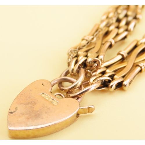 87 - 9 Carat Yellow Gold Gate Link Bracelet 18cm Long and 9 Grams