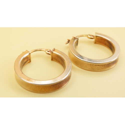 90 - Pair of 9 Carat Yellow Gold Hoop Earrings 2cm Diameter