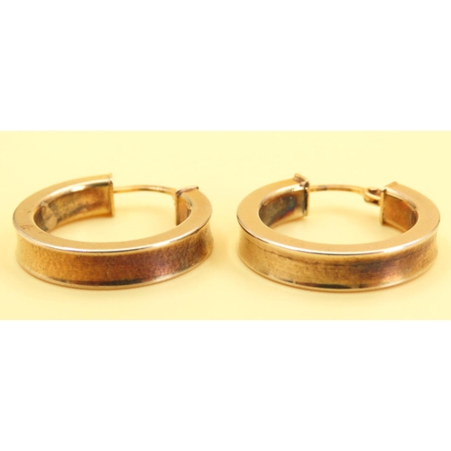 90 - Pair of 9 Carat Yellow Gold Hoop Earrings 2cm Diameter