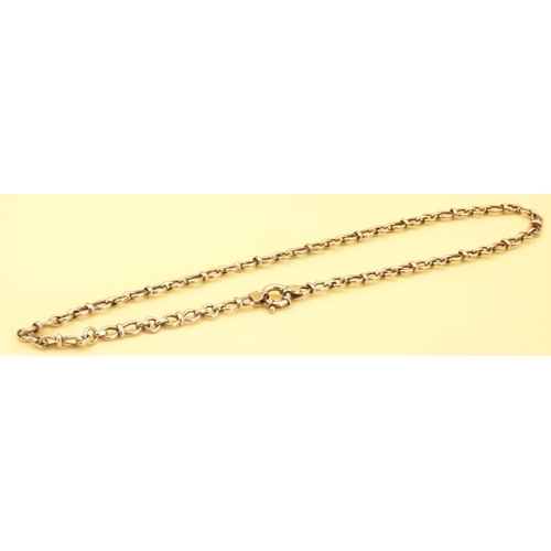 92 - 9 Carat Yellow Gold Mixed Link Necklace 44cm Long with Barrell Ring Clasp