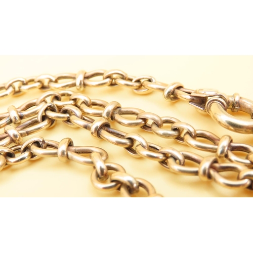 92 - 9 Carat Yellow Gold Mixed Link Necklace 44cm Long with Barrell Ring Clasp