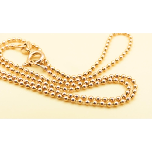 98 - 9 Carat Yellow Gold Bead Necklace 40cm Long