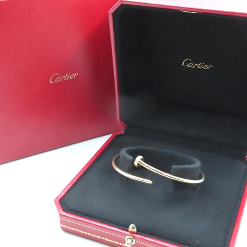 1010 - 18 Carat Yellow Gold Diamond Set JUSTE UN CLOU Bracelet by Cartier Original Box And Certificate Pres... 