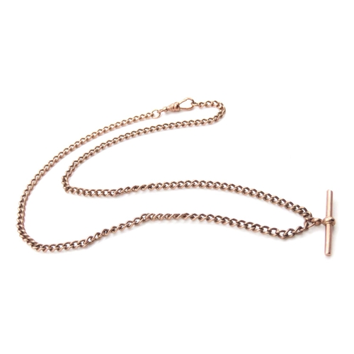 1022 - 9 Carat Rose Gold T-Bar Necklace or Watch Chain 46cm Long