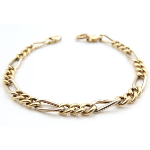 1024 - 9 Carat Yellow Gold Figaro Link Bracelet 19cm Long