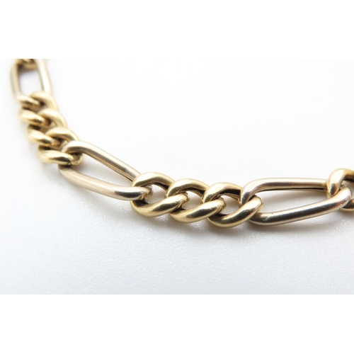 1024 - 9 Carat Yellow Gold Figaro Link Bracelet 19cm Long