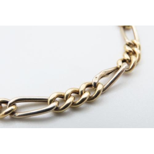 1024 - 9 Carat Yellow Gold Figaro Link Bracelet 19cm Long