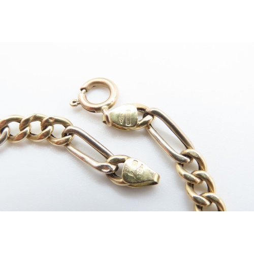 1024 - 9 Carat Yellow Gold Figaro Link Bracelet 19cm Long