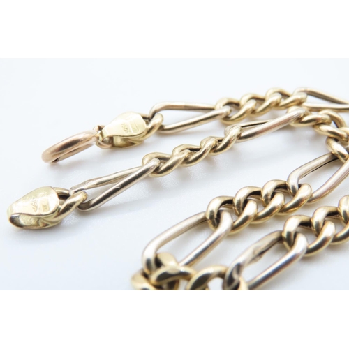 1024 - 9 Carat Yellow Gold Figaro Link Bracelet 19cm Long