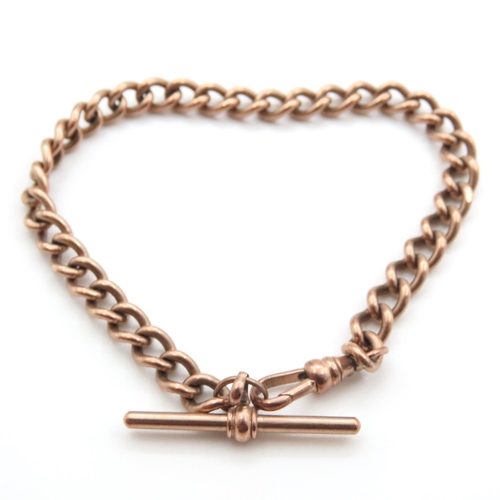 1025 - 9 Carat Rose Gold T-Bar Bracelet 21cm Long