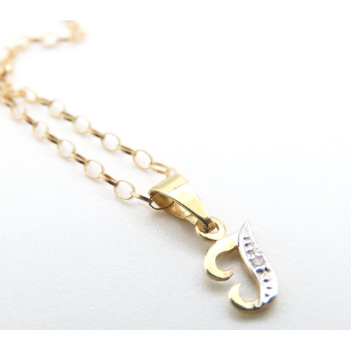 1061 - 9 Carat Yellow Gold Pendant 1cm High further set on 9 Carat Yellow Gold Chain 44cm Long As New Unwor... 