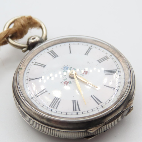 1079 - Silver Cased Pocket Watch with Key