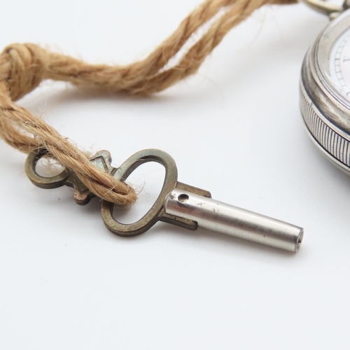 1079 - Silver Cased Pocket Watch with Key