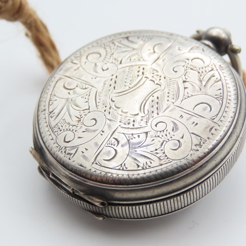 1079 - Silver Cased Pocket Watch with Key