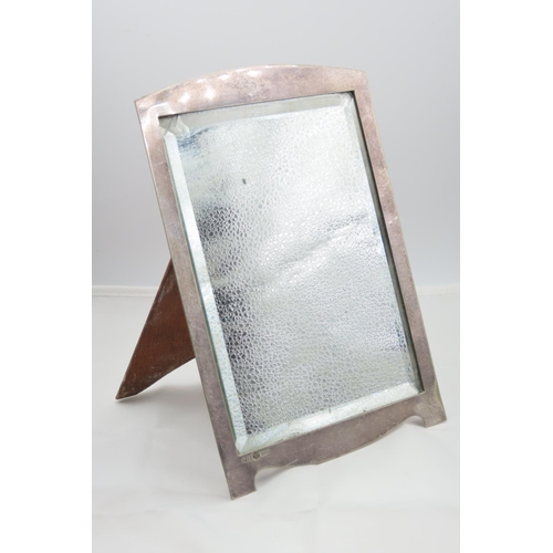 108 - Silver Rectangular Form Desk Mirror Easel Back Rest Approximately 9 Inches High x 5 Inches Wide