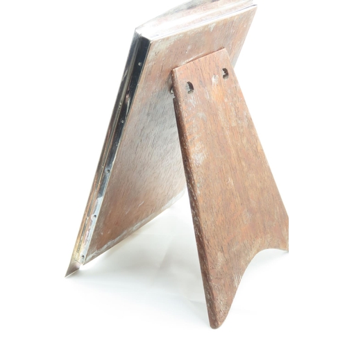 108 - Silver Rectangular Form Desk Mirror Easel Back Rest Approximately 9 Inches High x 5 Inches Wide