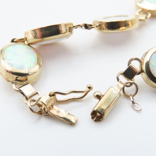 1085 - Opal set Ladies Bracelet set in 9 Carat Yellow Gold 21cm Long