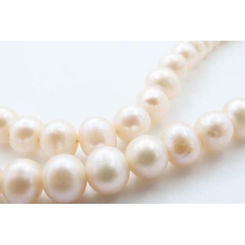 1088 - Ladies Pearl Necklace with Silver Clasp 46cm Long