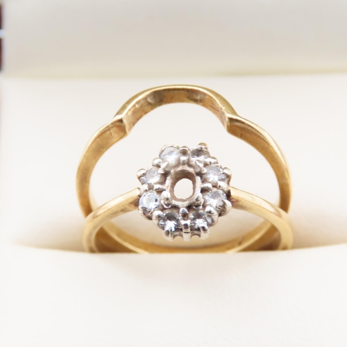 1094 - Two 18 Carat Yellow Gold Rings One set with Diamonds Ring Size N Hallmarked Weirs of  Dublin