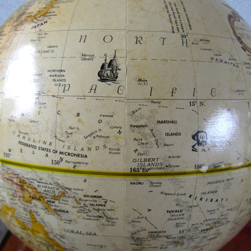 11 - Atlas Globe on Metal Base Shaped Supports Approximately 20 Inches High