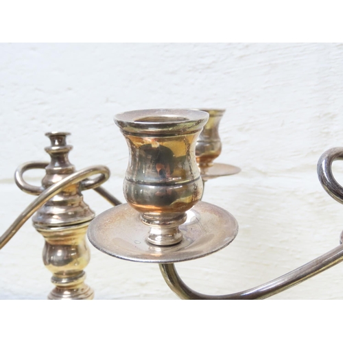 110 - Pair of Twin Sconce Candelabra Silver Plated Each Approximately Ten Inches High